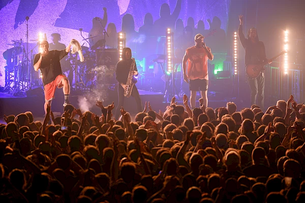 Audience cheering at a live concert in Bern – concert photography capturing emotion and atmosphere
